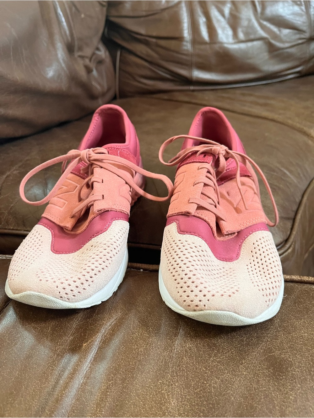 New Balance Women's Pink and Light Pink Athletic Sneakers
